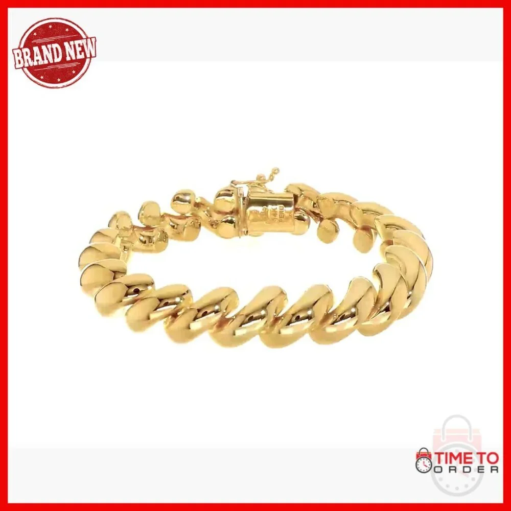 14K Yellow Gold San Marco Chain Bracelet 7